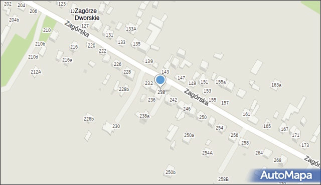 Kielce, Zagórska, 238, mapa Kielc