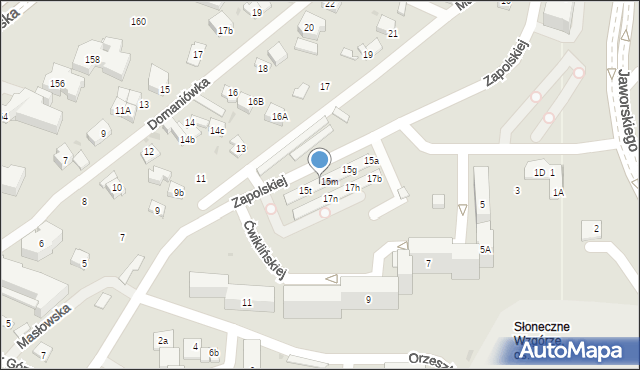 Kielce, Zapolskiej Gabrieli, 15o, mapa Kielc