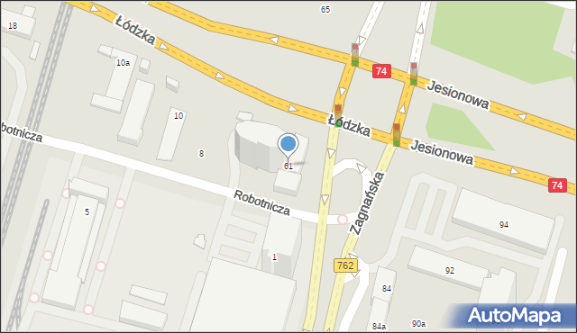 Kielce, Zagnańska, 61, mapa Kielc