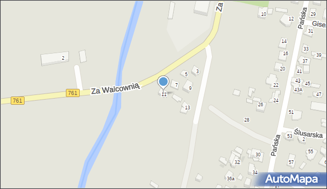 Kielce, Za Walcownią, 11, mapa Kielc