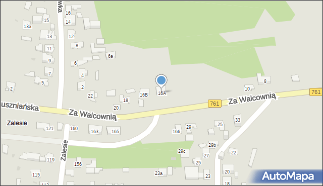 Kielce, Za Walcownią, 16A, mapa Kielc