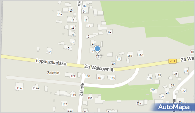 Kielce, Za Walcownią, 22, mapa Kielc