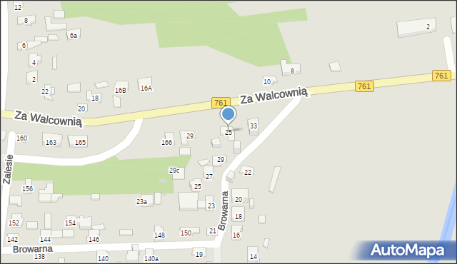 Kielce, Za Walcownią, 25, mapa Kielc
