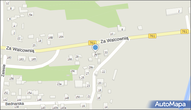 Kielce, Za Walcownią, 25, mapa Kielc