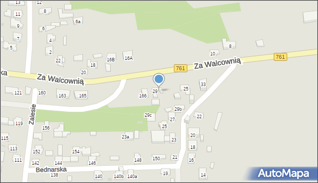 Kielce, Za Walcownią, 29, mapa Kielc