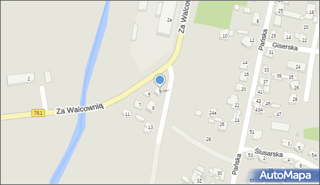 Kielce, Za Walcownią, 3, mapa Kielc