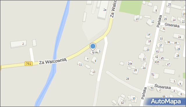 Kielce, Za Walcownią, 5, mapa Kielc