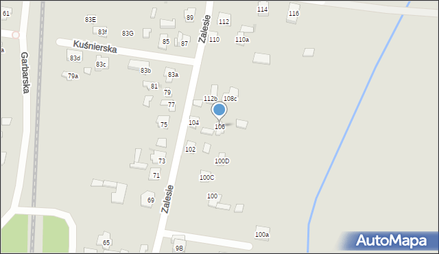 Kielce, Zalesie, 106, mapa Kielc