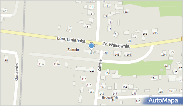 Kielce, Zalesie, 121, mapa Kielc