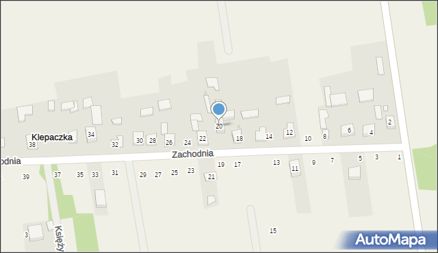 Klepaczka, Zachodnia, 20, mapa Klepaczka