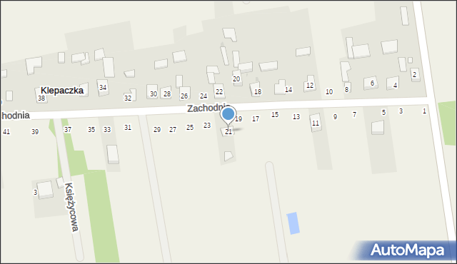 Klepaczka, Zachodnia, 21, mapa Klepaczka