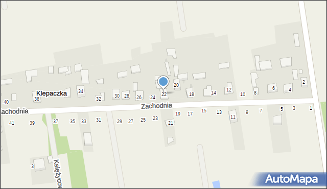 Klepaczka, Zachodnia, 22, mapa Klepaczka