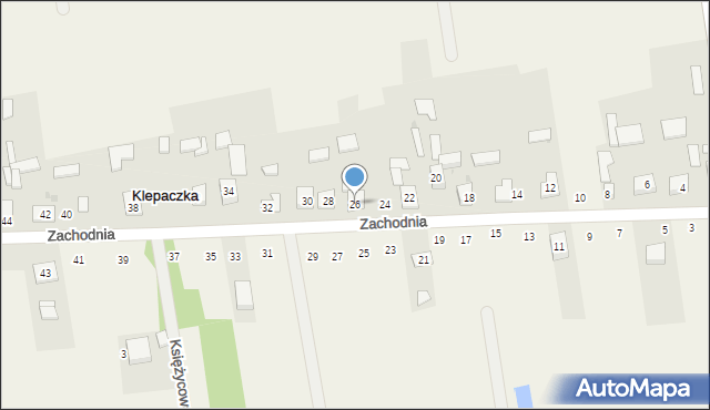 Klepaczka, Zachodnia, 26, mapa Klepaczka