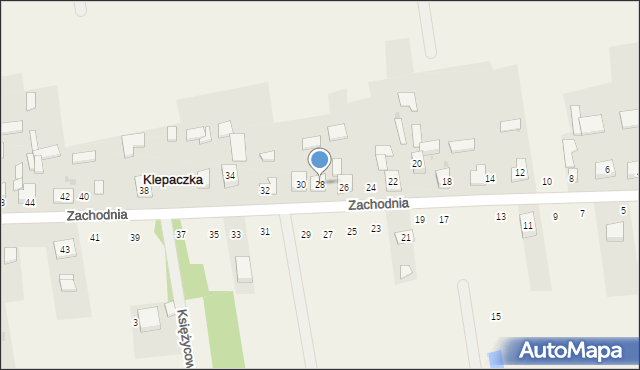 Klepaczka, Zachodnia, 28, mapa Klepaczka