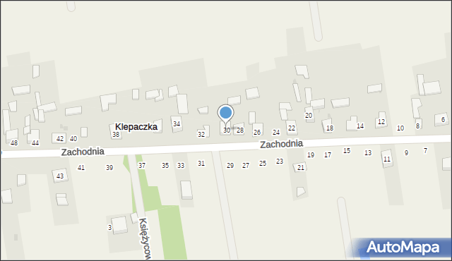 Klepaczka, Zachodnia, 30, mapa Klepaczka