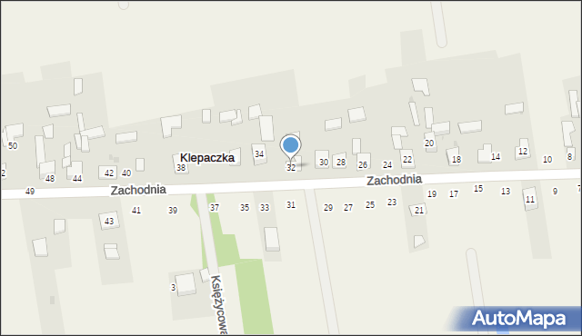 Klepaczka, Zachodnia, 32, mapa Klepaczka