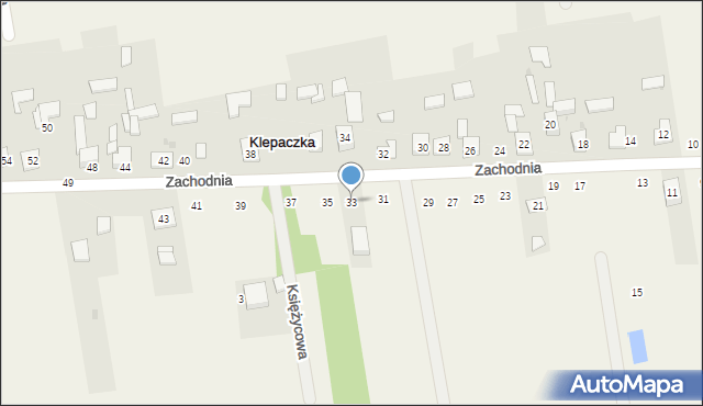 Klepaczka, Zachodnia, 33, mapa Klepaczka