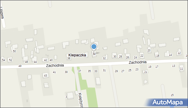 Klepaczka, Zachodnia, 34, mapa Klepaczka