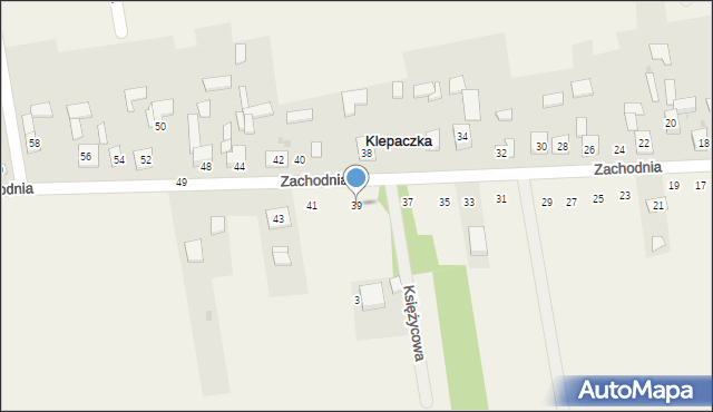 Klepaczka, Zachodnia, 39, mapa Klepaczka