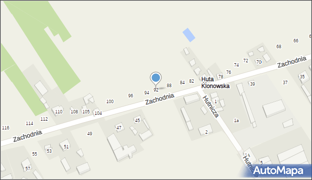 Klonowa, Zachodnia, 92, mapa Klonowa