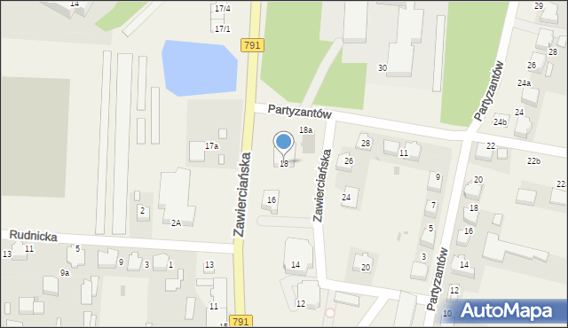 Klucze, Zawierciańska, 18, mapa Klucze