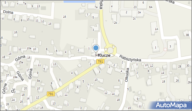 Klucze, Zawierciańska, 1a, mapa Klucze