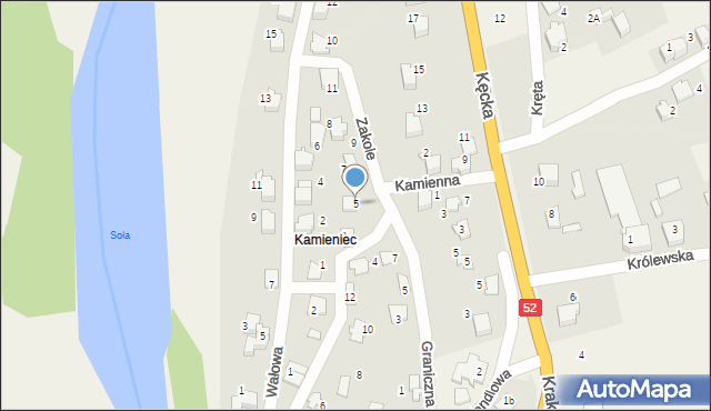 Kobiernice, Zakole, 5, mapa Kobiernice