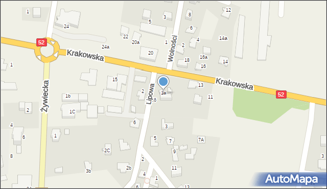 Kobiernice, Zastruzie, 1a, mapa Kobiernice