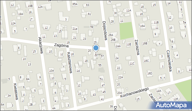 Kobyłka, Zagórna, 22, mapa Kobyłka