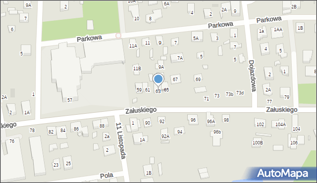 Kobyłka, Załuskiego Marcina, ks., 63, mapa Kobyłka