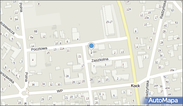 Kock, Zaszkolna, 4, mapa Kock