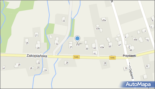 Kocoń, Zakopiańska, 37a, mapa Kocoń