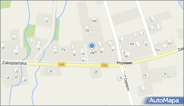 Kocoń, Zakopiańska, 43a, mapa Kocoń