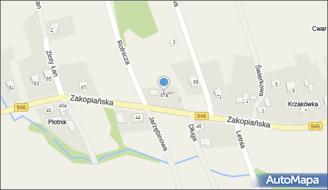 Kocoń, Zakopiańska, 67a, mapa Kocoń