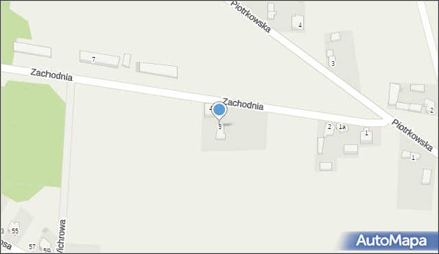 Kodrąb, Zachodnia, 3, mapa Kodrąb