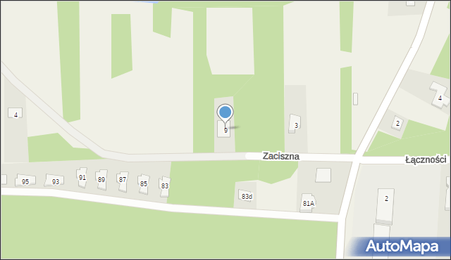 Kołaków, Zaciszna, 9, mapa Kołaków