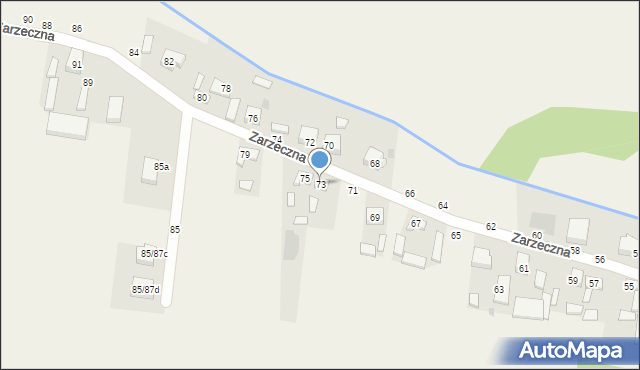 Komorów, Zarzeczna, 73, mapa Komorów