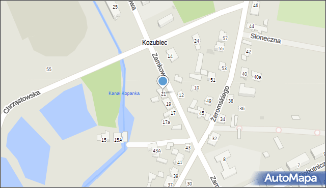 Koniecpol, Zamkowa, 21, mapa Koniecpol