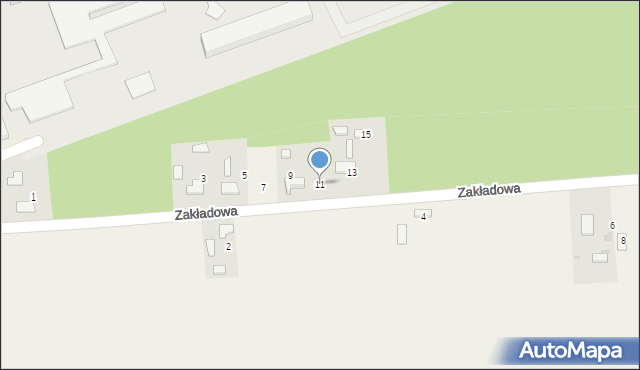 Konin, Zakładowa, 11, mapa Konina