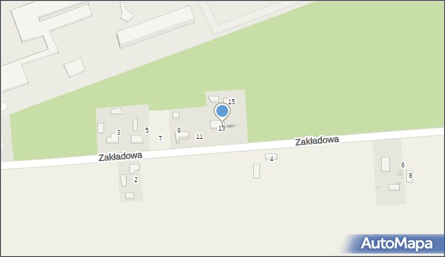 Konin, Zakładowa, 13, mapa Konina