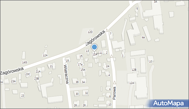 Konin, Zagórowska, 11A, mapa Konina