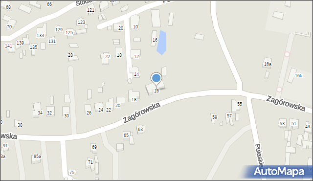 Konin, Zagórowska, 16, mapa Konina