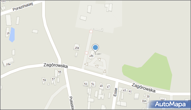 Konin, Zagórowska, 16k, mapa Konina