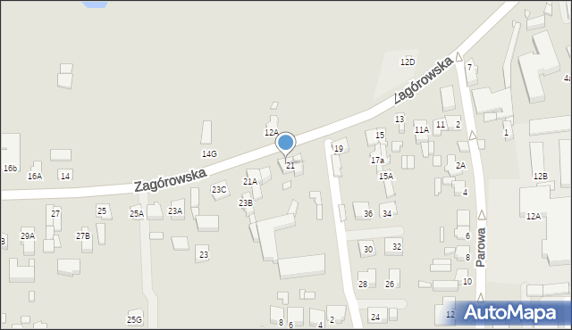 Konin, Zagórowska, 21c, mapa Konina