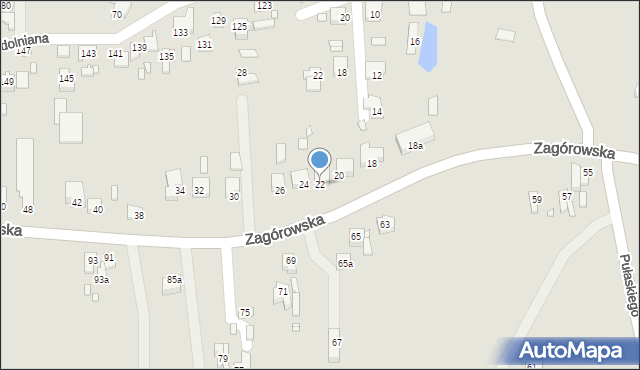 Konin, Zagórowska, 22, mapa Konina