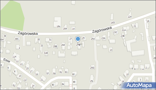 Konin, Zagórowska, 27B, mapa Konina
