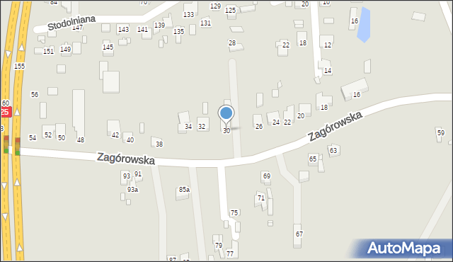 Konin, Zagórowska, 30, mapa Konina