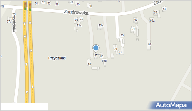 Konin, Zagórowska, 87, mapa Konina
