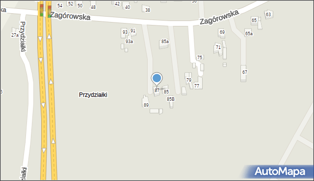 Konin, Zagórowska, 87, mapa Konina