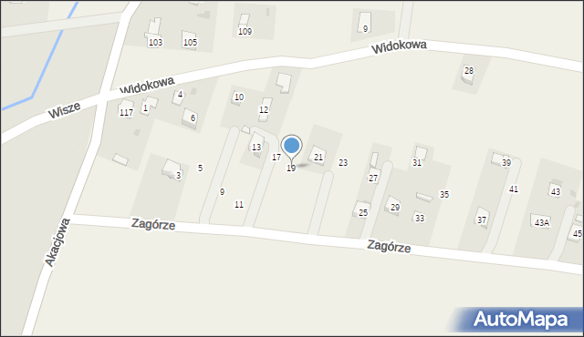 Korczyna, Zagórze, 19, mapa Korczyna